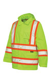 Hi-Vis Rain Jacket With Safety Stripes Yellow/Green 2X Large