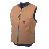 Quilted Lined Vest Brown Small