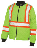 Quilted Safety Jacket With Stripes Yellow/Green Small