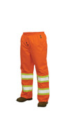 Hi-Vis Rain Pant With Safety Stripes Fluorescent Orange Large