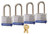 1-1/2" Long Shackle Laminated Padlock - 4 Pack