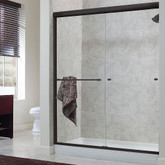 Cove 44 Inch to 48 Inch x 72 Inch H. Frameless Sliding Shower Door in Oil Rubbed Bronze with 1/4 Inch Clear Glass