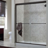 Cove 56 Inch to 60 Inch x 72 Inch H. Frameless Sliding Shower Door in Oil Rubbed Bronze with 1/4 Inch Clear Glass