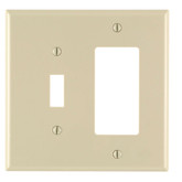 2-Gang Midway Nylon Combination Wallplate for 1 Toggle Switch & 1 Decora Device, in Ivory