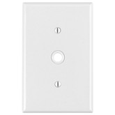 1-Gang Midway Nylon Telephone Wallplate with a diameter of 0.406 inches, in White