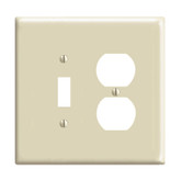 2-Gang Midway Nylon Combination Wallplate for 1 Toggle Switch & 1 Duplex Receptacle, in Ivory