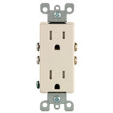 Decora Tamper Resistant Receptacle 15A, in Light Almond