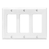 Decora 3-Gang Midway Nylon Wallplate, in White