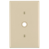 1-Gang Midway Nylon Telephone Wallplate with a diameter of 0.406 inches, in Ivory