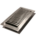 4 Inch x 10 inch Satin Nickel Louvered Dome Floor Register