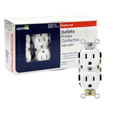 Heavy Duty Duplex Receptacle, 15A, 10-Pack, in White