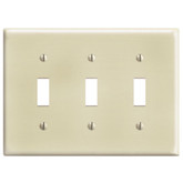 3-Gang Midway Nylon Toggle Switch Wallplate, in Ivory
