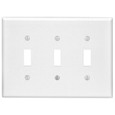 3-Gang Midway Nylon Toggle Switch Wallplate, in White