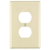 1-Gang Midway Nylon Duplex Receptacle Wallplate, in Ivory
