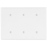 3-Gang Midway Nylon Blank Wallplate, in White