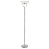 Brushed Nickel Touchiere Floor Lamp with Alabaster Glass & On/Off Switch