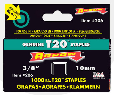 Arrow T2025 3/8" staples - Pack of 1000 staples