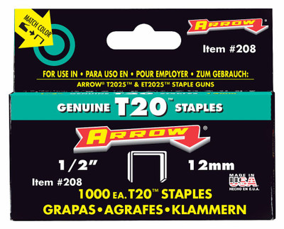 Arrow T2025 1/2" staples - Pack of 1000 staples