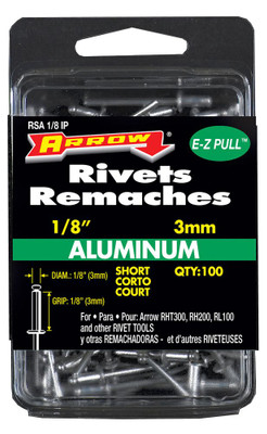 Short aluminium 1/8" rivet - Pack of 100