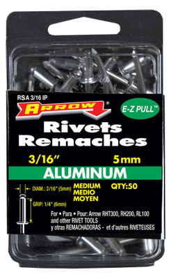 Short aluminum 3/16" rivet - Pack of 50
