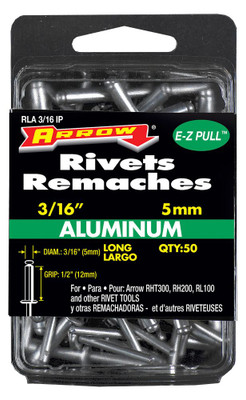 Long aluminum 3/16" rivet - Pack of 50