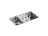 Undertone(R) High/Low Undercounter Kitchen Sink With Left Basin Depth Of 5-1/2 Inch And Right Basin Depth Of 7-1/2 Inch