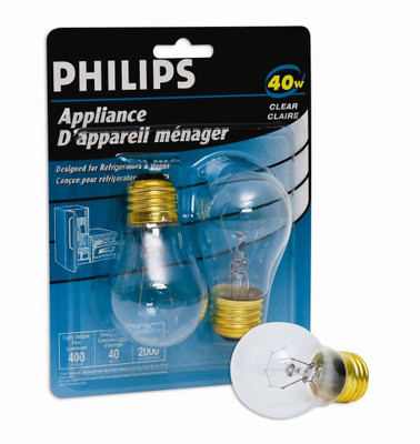 40W Appliance Bulb Clear 2Pk