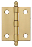 1-1/2 Inch  Solid Brass Narrow Hinge Fixed Pin 2pk