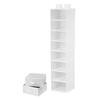 8 Shelf Organizer and Two Drawers- white polyester