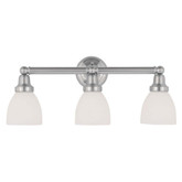 Providence 3 Light Brushed Nickel Incandescent Bath Vanity with Satin Glass