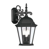 Providence 3 Light Black Incandescent Wall Lantern with Clear Beveled Glass