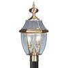 Providence 2 Light Antique Brass Incandescent Post Head with Clear Beveled Glass