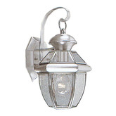 Providence 1 Light Brushed Nickel Incandescent Wall Lantern with Clear Beveled Glass