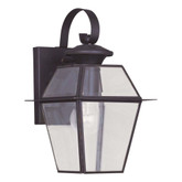 Providence 1 Light Bronze Incandescent Wall Lantern with Clear Beveled Glass