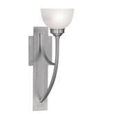 Providence 1 Light Brushed Nickel Incandescent Wall Sconce with Satin Glass