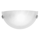 Providence 1 Light Brushed Nickel Incandescent Wall Sconce with White Alabaster Glass