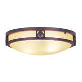 Providence 2 Light Bronze Incandescent Semi Flush Mount with Iced Champagne Glass