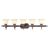 Providence 5 Light Imperial Bronze Incandescent Bath Vanity with Vintage Scavo Glass