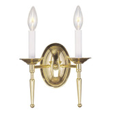 Providence 2 Light Bright Brass Incandescent Wall Sconce