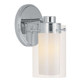 Providence 1 Light Chrome Incandescent Bath Vanity with Clear Outside and Opal Inside Glass
