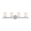 Providence 4 Light Chrome Incandescent Bath Vanity with Clear Outside and Opal Inside Glass