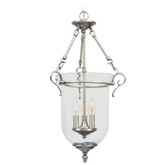 Providence 3 Light Nickel Incandescent Pendant with Clear Glass
