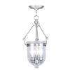 Providence 3 Light Brushed Nickel Incandescent Pendant with Clear Glass