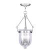 Providence 3 Light Brushed Nickel Incandescent Pendant with Seeded Glass