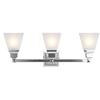 Providence 3 Light Chrome Incandescent Bath Vanity with White Frosted Glass