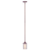 Providence 1 Light Bronze Incandescent Mini Pendant with Clear Outside and Opal Inside Glass