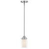 Providence 1 Light Brushed Nickel Incandescent Mini Pendant with Clear Outside and Opal Inside Glass