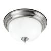 Providence 3 Light Brushed Nickel Incandescent Semi Flush Mountwith White Alabaster Glass