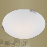 Providence 2 Light Brushed Nickel Incandescent Semi Flush Mount with Satin Opal White Glass