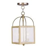 Providence 2 Light Antique Brass Incandescent Pendant with Seeded Glass